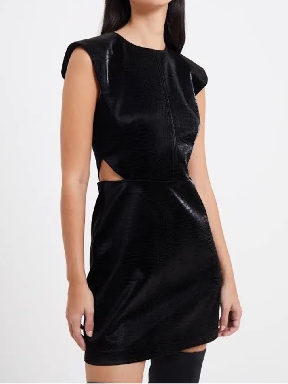 French Connection Ivar Croc Embossed Mini Dress